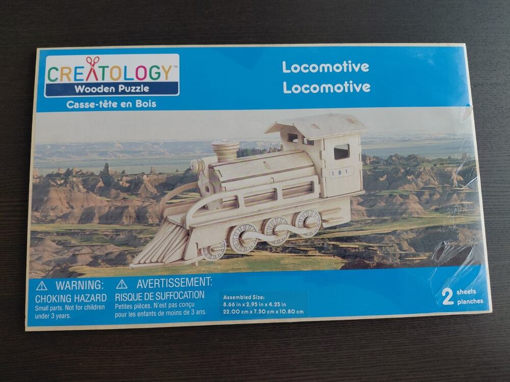 Creatology Wooden Puzzle Locomotive Train 3D Wood Craft Kit Sealed 2 Sheets New